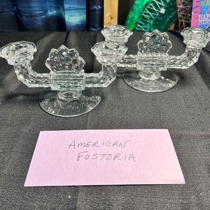 American Fostoria Crystal Candle holders